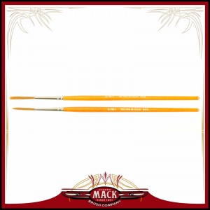 Andrew Mack Series AJ Alan Johnson Mini Detailer Brush with Dark Brown Synthetic Hair Pinstriper Size 1 - 2