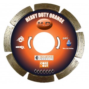Diamond Products Small Diameter Segmented Dry Heavy Duty Orange Cutting Blades - Very High Quality & Cutting Value