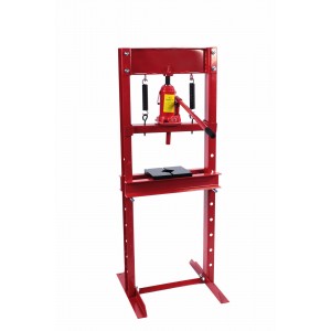 Dragway Tools 12 Ton Hydraulic Shop Floor Press with Press Plates and H Frame