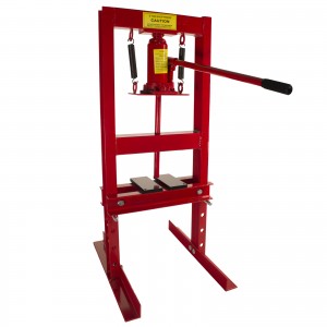 Dragway Tools 6 Ton Hydraulic Benchtop Press with Press Plates and H Frame