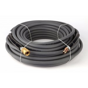 Schieffer 4000 PSI 3/8" x 100' Grey Non-Marking CLEANSTREAM Pressure Washer Hose w/ Quick Connects