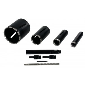 Steel Dragon Tools® 4-Piece 1.5" to 5" Dry Diamond Core Drill Bit Kit