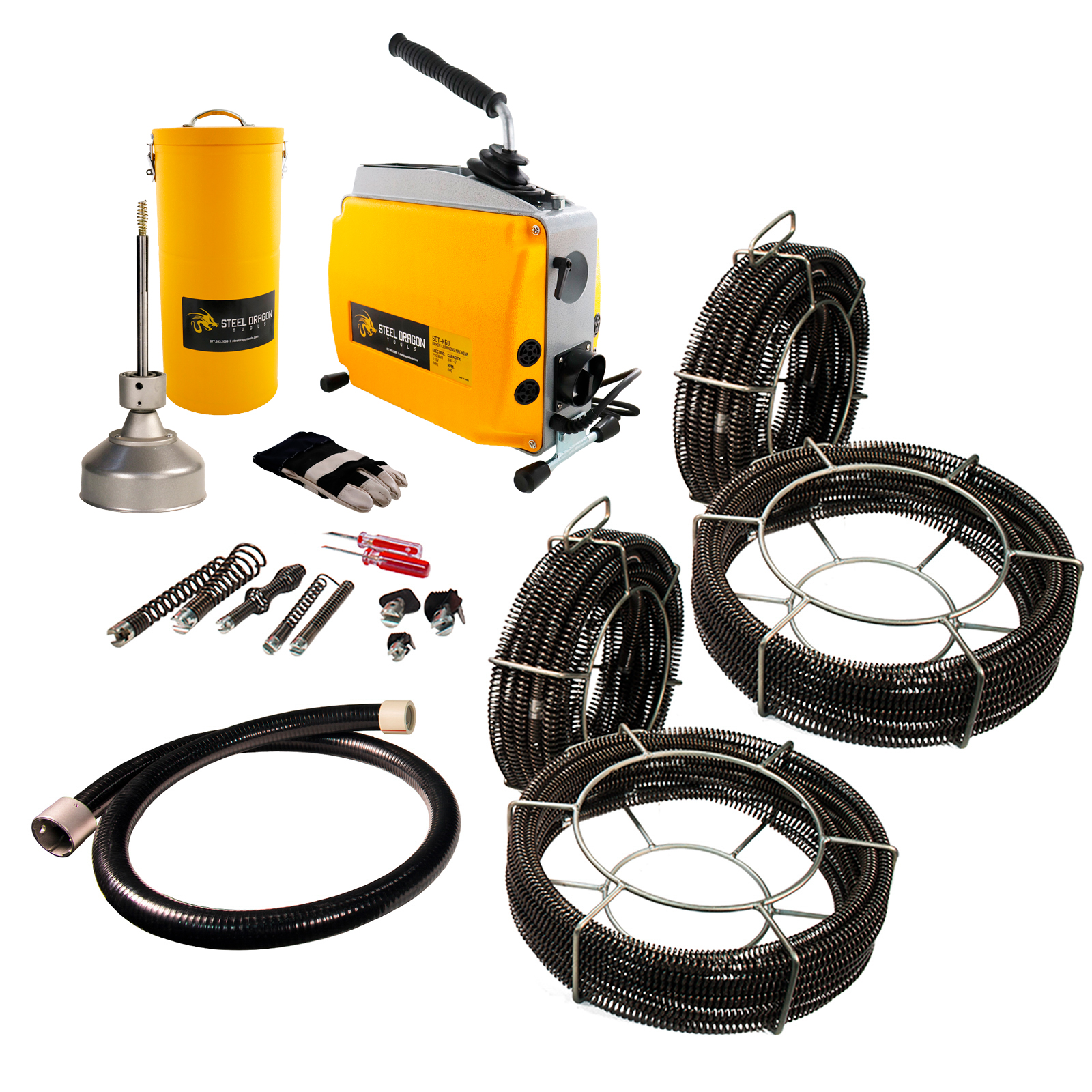 Steel Dragon Tools® K60 Drain Cleaning Machine with Extra C8 & C10