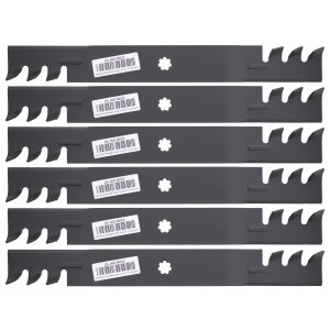 6 Toothed Mower Blades for John Deere GX22151 GY20850 AM137328 AM 141033 42" Deck
